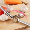 AIMALL Premium Stainless Steel Garlic Press, 7.09-inch Long Handle Garlic