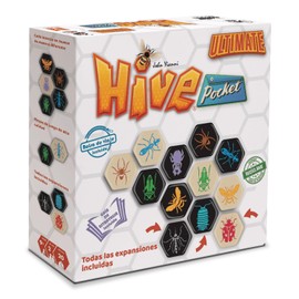 Hive Pocket Ultimate | Juego de Mesa Estratégico y Portable para 2 Jugadores | Juego con Multiples Galardones | Contiene Bolsa de Viaje | Edición en Español | Incluye todas las Expansiones