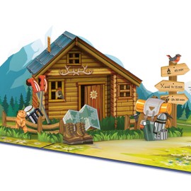 papercrush papercrush® Pop-Up Karte Berghütte - Gutschein für Wandern & Klettern, 3D Geburtstagskarte für Wanderurlaub, Reise & Urlaub in den Bergen, Wanderung oder Bergsteigen - Gutscheinkarte für Wanderschuhe