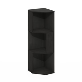 Furinno Econ 3-Tier Freestanding Corner Shelf Bookcase, Bookshelf, Espresso