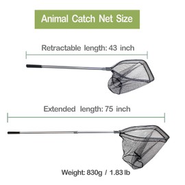 Catch Pole Net with Telescopic Handle,Animal Catcher Net for Cat,Rabbit,Chicken,Duck,Goose,Fish,Racoon,and Other Poultry Wildlife