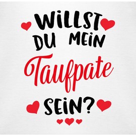 Shirtracer - Baby Bodysuit Boy Girl - Sayings - Willst du mein Taufgodate sein? - Red, 1 White