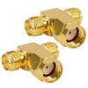 BOOBRIE 2-Pack SMA Connector Splitter RP-SMA Male to 2 RPSMA