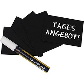 Schreibtafel in Schwarz mit Stift (20er Pack) Größe: 7,4cm B x 5,2cm T