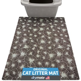 Drymate Original Cat Litter Mat, Contains Mess from Box for Cleaner Floors, Urine-Proof, Soft on Kitty Paws -Absorbent/Waterproof- Machine Washable, Durable (USA Made) (20” x 28”) (Kahopo Grey)
