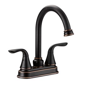 Designers Impressions 651540 Oil Rubbed Bronze Two Handle Lavatory Bathroom Vanity Faucet - Bathroom Sink Faucet with Matching Pop-Up Drain Trim Assembly