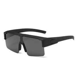 Farrobor Polarised Sunglasses Over Normal Glasses - Sports Cycling Glasses with UV Protection Sunglasses for Glasses Wearers Men Women, Matte black