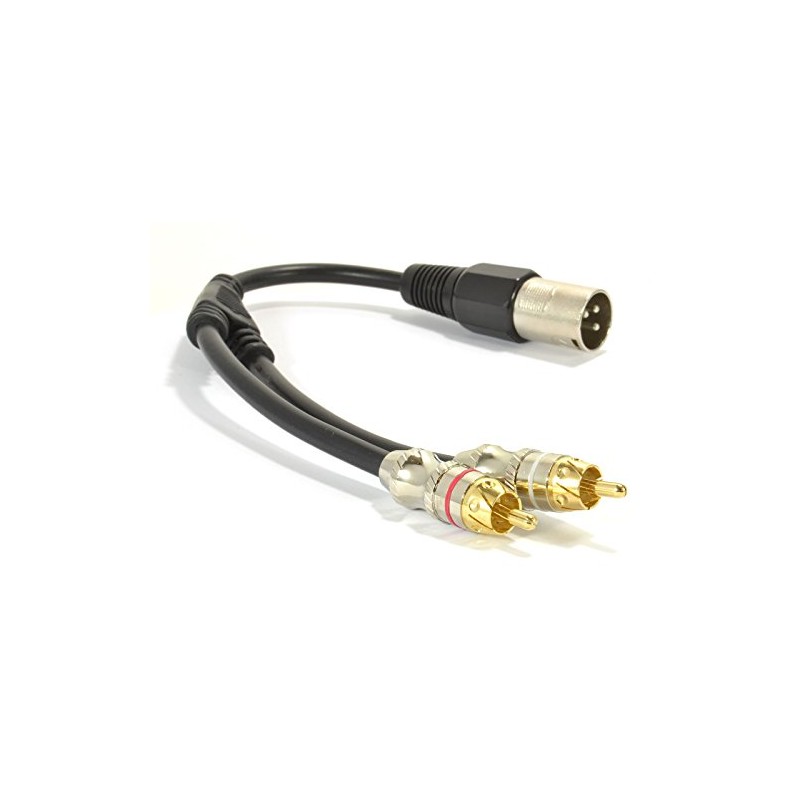 kenable XLR Adapter Plug to 2 x Phono RCA Plug