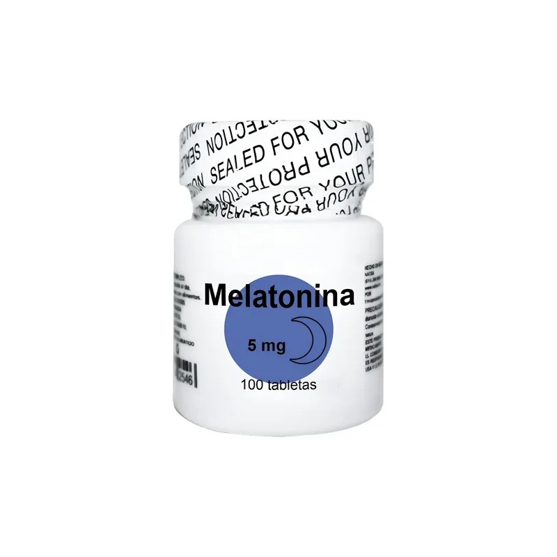Melatonina 5 Mg, 100 Tabletas, 1 tableta antes de dormir,