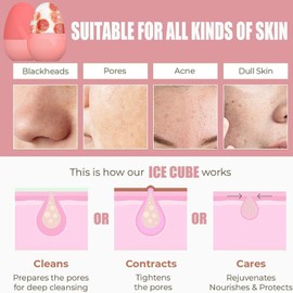 2Piezas Rodillo de Hielo para la Cara, Molde de Hielo para Cara, Molde de Hielo de Silicona Reutilizable Herramientasde Cuidado para Masaje Facial de Ilumina la Piel para Belleza Facial