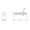 Stainless Steel Tapping Screws 4x40 Approximately 35 pieces (CP) 80591