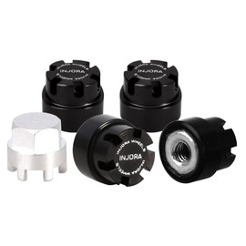INJORA M2 Wheel Nuts Cap Locking Hubs Wheel Upgrade Parts for Axial SCX24 Deadbolt JLU Gladiator Bronco RC Crawler Car(Black)