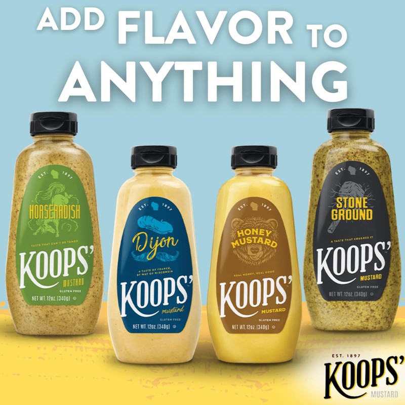 Koops' Best Sellers Mustard Variety Pack – Horseradish, Dijon, Honey