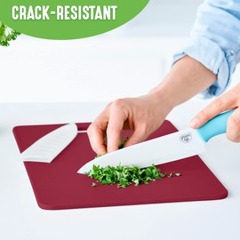 GreenLife Cutting Board Set 8x12" & 10x14", Extra Durable, Meal Prep, Non-Slip, Grip Handles, Crack Resistant, Dishwasher Safe, Reversible, Versatile Kitchen Essentials, Red
