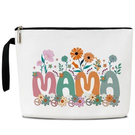 Mama Makeup Bag Mommy Bag, Mom Makeup Bag Mom Stuff, Birthday Gifts for Women, Cosmetic Bag Zipper Travel Organizer Toiletry Pouch -042