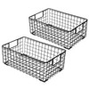 Kingrol 2 Pack Wire Storage Baskets with Handles, Metal Organizer