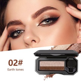 Dual Color Eyeshadow,Waterproof Glitter Eye Shadow,Smooth Texture Highly Pigmented Dual-Color Eyeshadow Eyeshadow Shimmer Long Lasting For Eye Makeup(02#)
