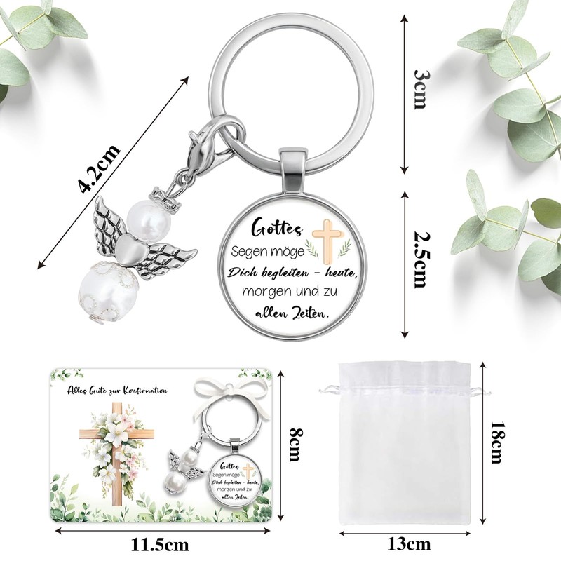 Keyring Confirmation Gift, Christian Gifts for Confirmation, Guardian Angel Keyring
