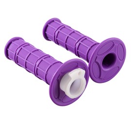 GOOFIT Handlebar Grips 7/8" 22mm Purple white Throttle pipeline CNC Handlebar Throttle Handlebar Grips Group Replacement for 50cc-250cc Dirtbike Go Karts Atvs Most Scooters Pitbike