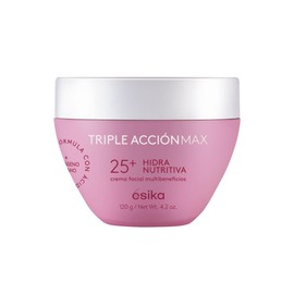 ésika Crema facial antiarrugas Hidra Nutritiva Triple Acción Max 25+ años con ácido hialurónico y colágeno, 120g