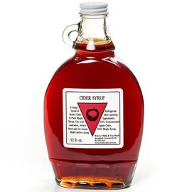 Pure Cider Syrup, Vermont Family Farm Made, Sweet, Tangy, Boiled Cider and Pure Maple Syrup Blend, 12 fl oz glass bottle