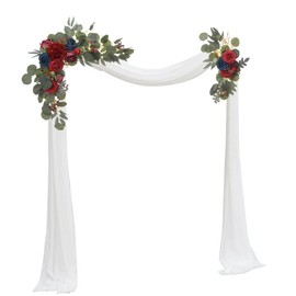 Gkvszy Red Artificial Flower Swag (Set of 2) for Welcome Sign Wedding Arch Flower Floral Swag Decor Wedding Ceremony Reception Party Table Home Decoration Burgundy and Navy Blue