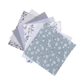 NUOBESTY 2bags Pure Cotton Printed Fabric Squares Handmade Craft Fabric Quilting Muslin Home Textiles Plain Weave Quilt Squares for DIY Sewing Pillow Covers Grey