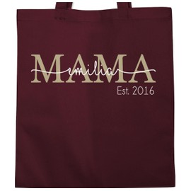 Geschenk mit Namen personalisiert by Shirtracer - Cotton Bag - Mum Mum Gift for Mother's Day, 3 Bordeaux red