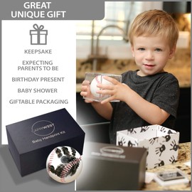 Baby Hand and Footprint Kit - Baby Handprint Footprint Keepsake Kit - Baseball Handprint Kit - Ink Pad- Unique Gifts for Expecting Parents Milestone Baby Shower Boy Girl Newborn