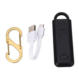 Personal Safety Alarm Portable LED Light Rechargeable Personal Emergency Security Keychain Alarm for Women Girls Children Elderly Black