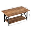GreenForest Coffee Table Large 43.3 x 23.6 inch Farmhouse Rustic