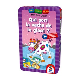 Schmidt Spiele – Qui Sort la Vache de la Glace ? – Jeu d’Éveil Classique de Concentration et Mémoire – Jeu de société Stratégie Familial – Format Voyage – 2 à 4 joueurs – Français – 88519
