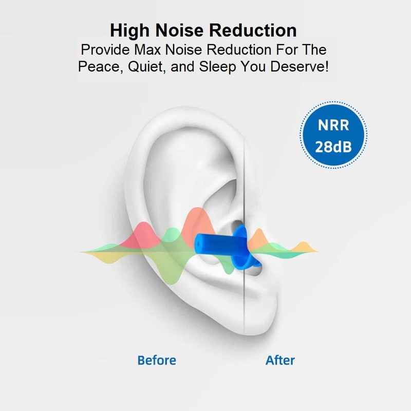 50 Pair Silicone Ear Plugs in Plastic Cases Soft Reusable