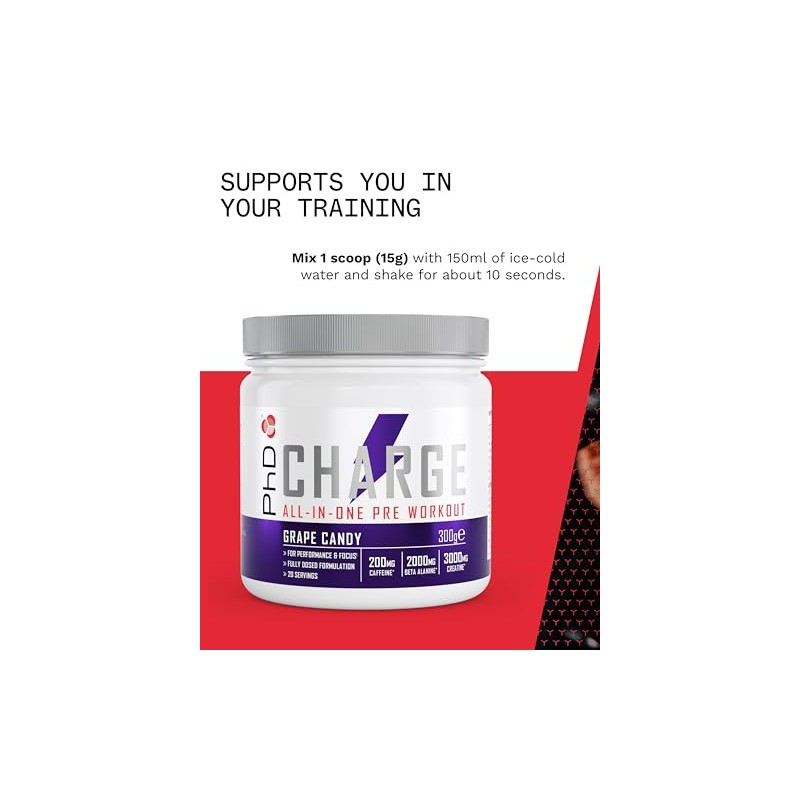 PhD Charge, All in One Pre Workout Powder with Creatine
