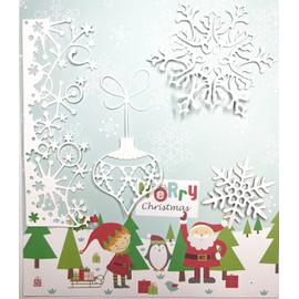 Annchaos Metal Cutting Dies for Paper Card Making DIY Merry Christams Embossing Stencil Template Scrapbooking Mold Photo Album Arts Crafts Tools (Christmas Snowflake lantern-12x7.5cm)
