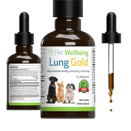Pet Wellbeing Lung Gold for Dogs & Cats - Vet-Formulated - Lung & Respiratory Immune Support, Open Airways, Easy Breathing - Natural Herbal Supplement 4 oz (18 ml) (2 fl oz (59 ml))
