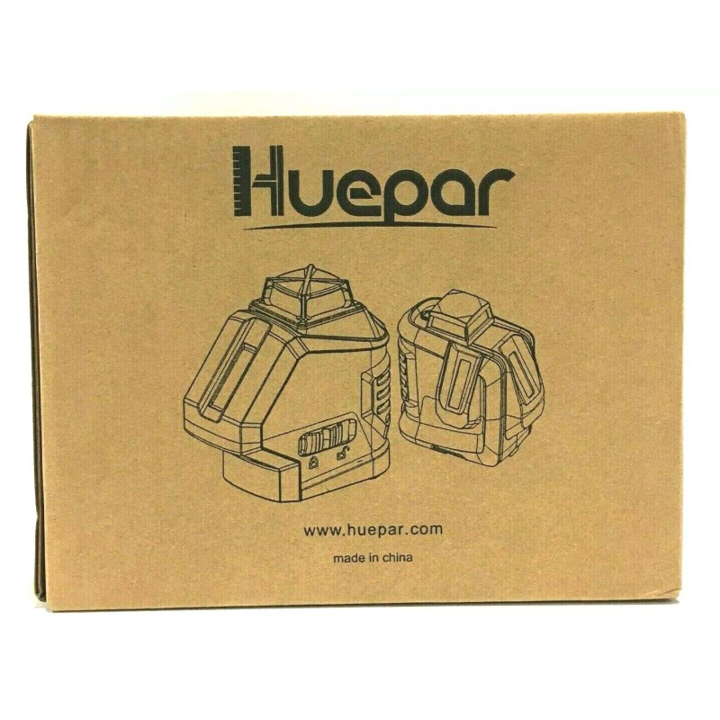 Huepar Laser Level 621CG, Self-Leveling + Cross Line, 2 Plumb