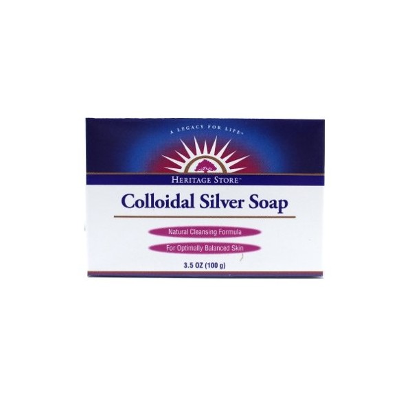 HERITAGE STORE Bath Soap, Colloidal Silver, 3.5 Ounce
