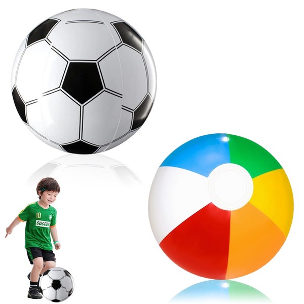 Pack of 2 Inflatable Water Balls, 40 cm Small Beach