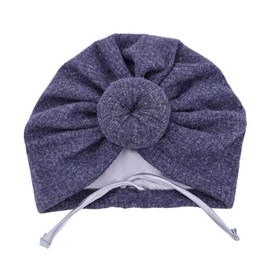 Sugarmelon Cute Silk Satin Lined Turban Hat for Newborn Baby Girls Boys Hair Care Bonnet Infant Toddler Headwraps Beanie Caps (6M,Rib Navy)