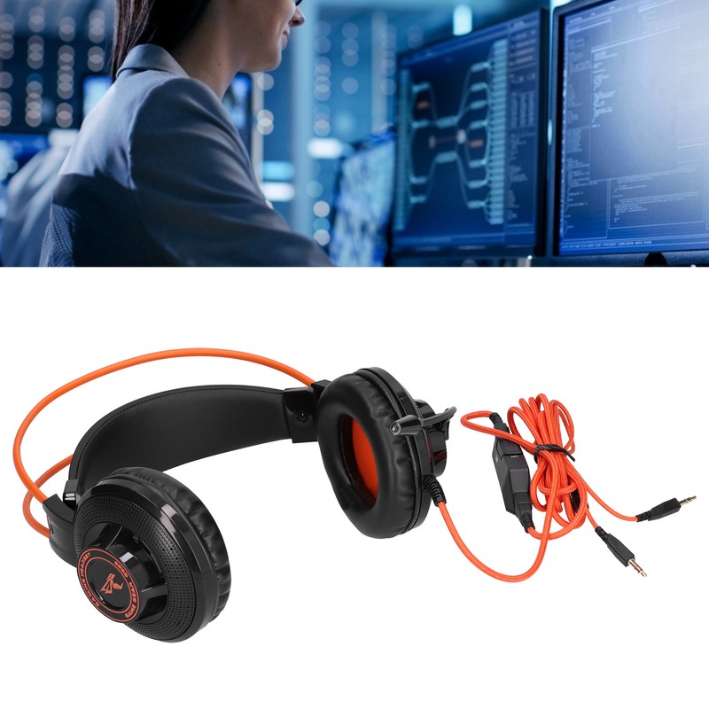 Gaming Headset Adjustable Lightweight Game Headphones with Microphone Volume Control