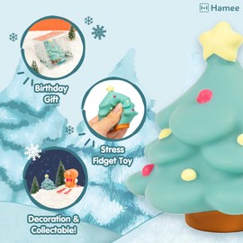 Hamee SquiSHU Capsule [Christmas Tree] Cute Water Filled Winter Holiday Christmas Squishy Toy [Birthday Gift Bag, Party Favor, Gift Basket Filler, Stress Relief Toy]