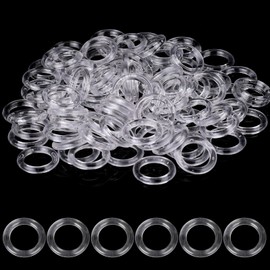 100 Pieces Roman Blind Curtain Rings, O-Rings Plastic Rings for Roman Shades,Clear Roman Blind Curtain Rings Cafe Curtain Rings Clear Plastic O Rings Roman Shade Hardware for DIY Blinds,Curtains