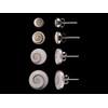 Fly Style 925 Silver Earrings with Shiva Eye, Shell