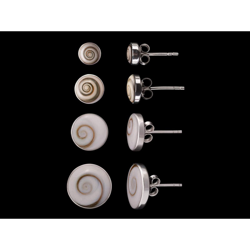 Fly Style 925 Silver Earrings with Shiva Eye, Shell