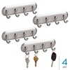 iDesign Self-Adhesive Key Rack with 4 Hooks - Key Holder