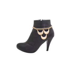 Unbranded Women Gold Metal Chain Western Boot Bracelet Shoe Anklet Bling Chic Moon Charm