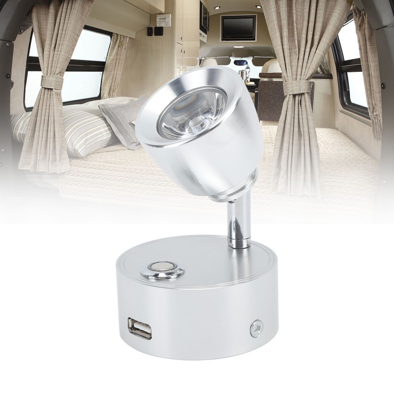 RV Reading Light LED Indoor Bedside Lamp Boat Yacht USB