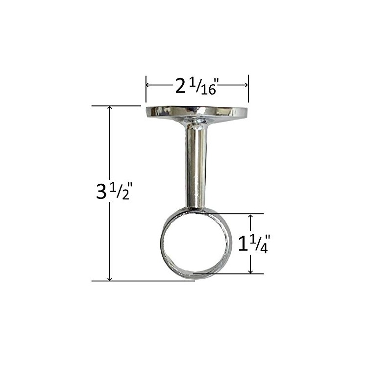 Desunia Die-Cast Mid Hanger for Chrome Round Closet Rod |