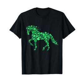 Horse Shamrock Horseback Riding Equestrian Shirt Patrick Day T-Shirt